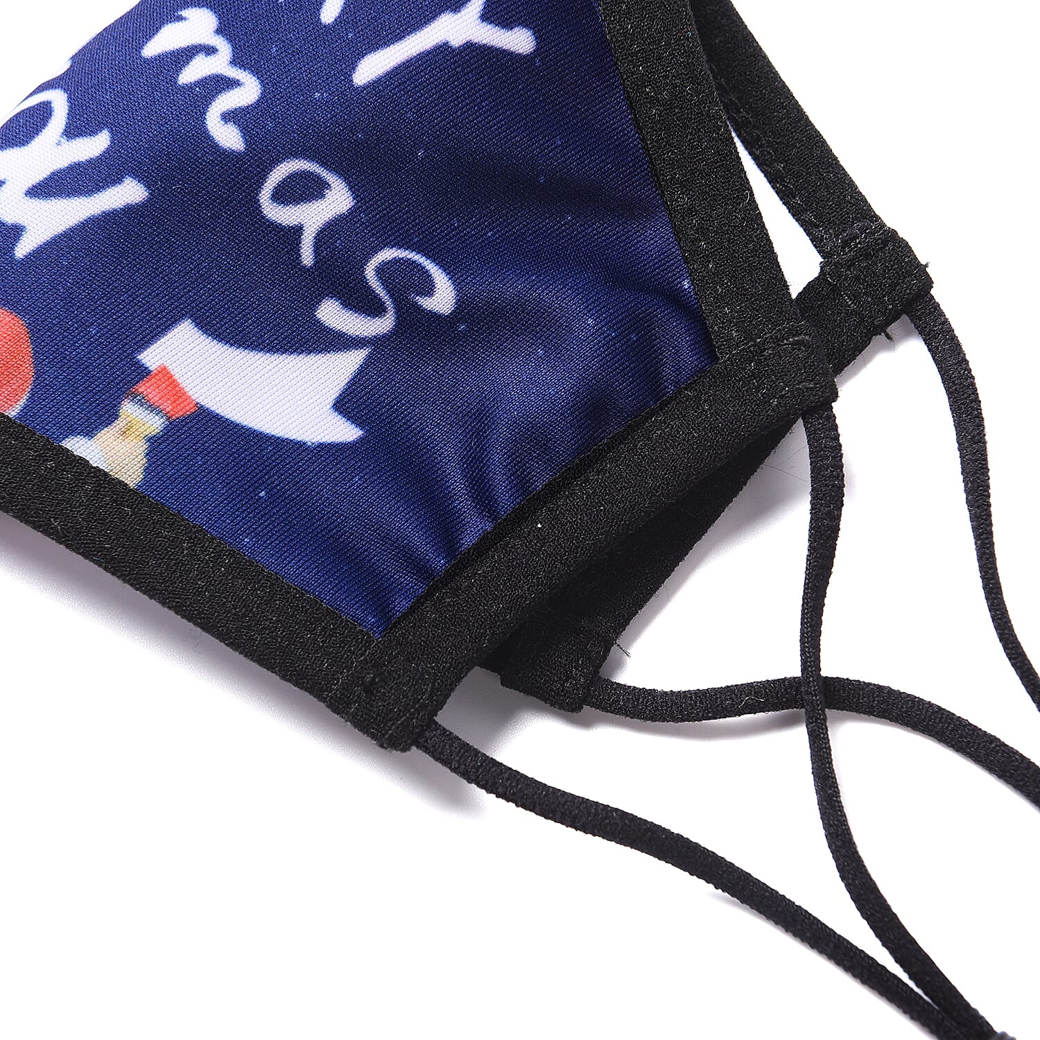 Set of 2 - Christmas Print 100%  Cotton Face Covering with Filter (Adult and Child) - Navy