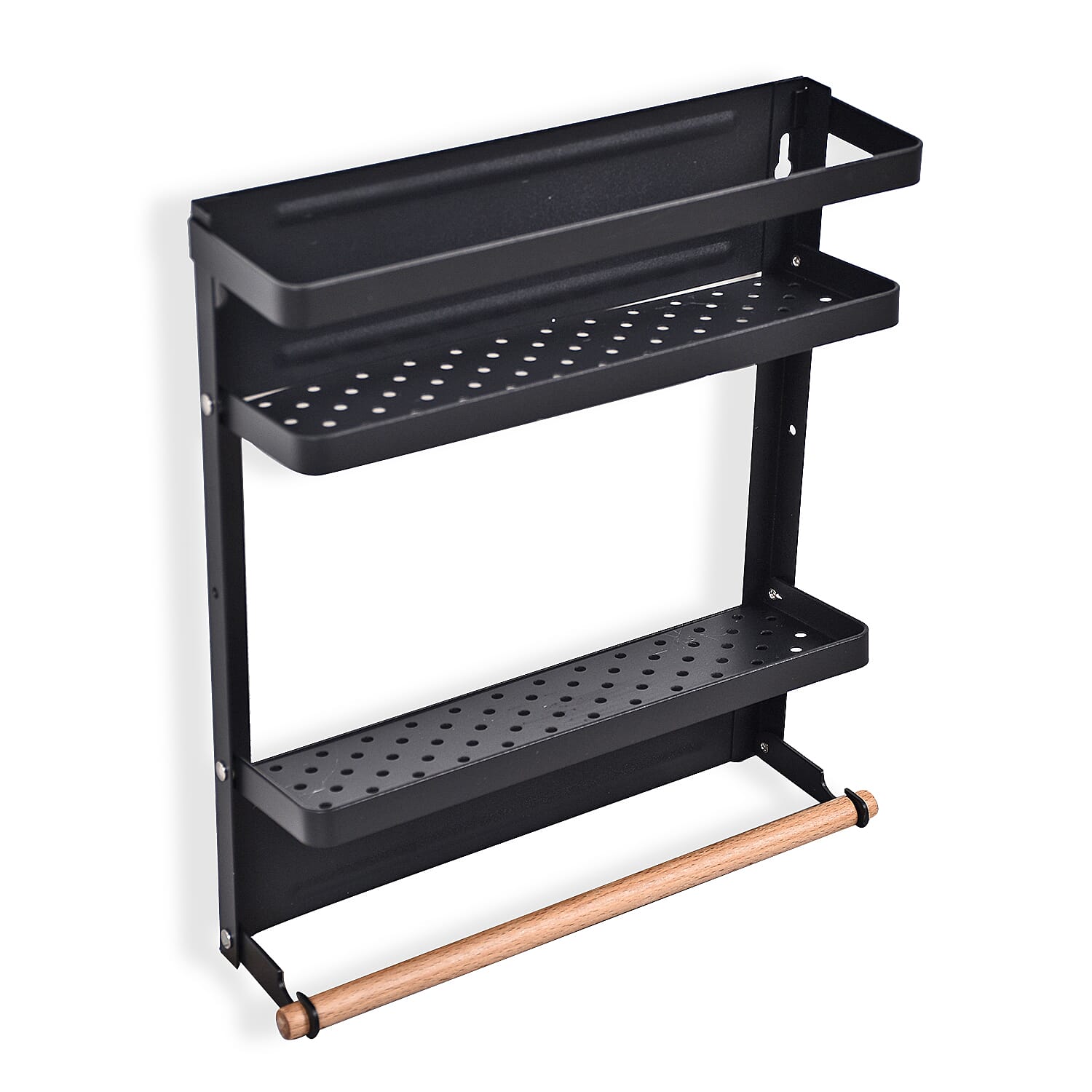 Magnetic 3-Layer Organiser Rack (32x28cm) - Black