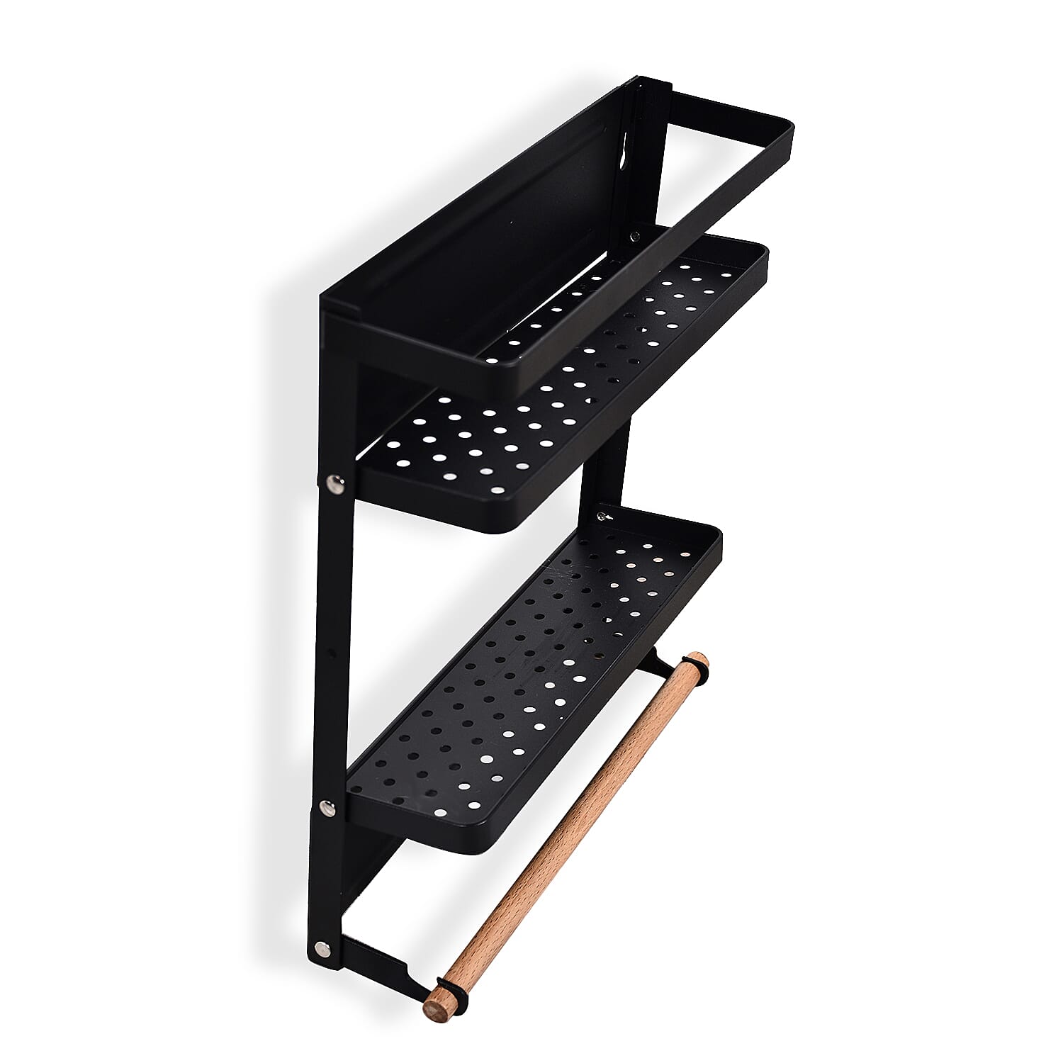 Magnetic 3-Layer Organiser Rack (32x28cm) - Black