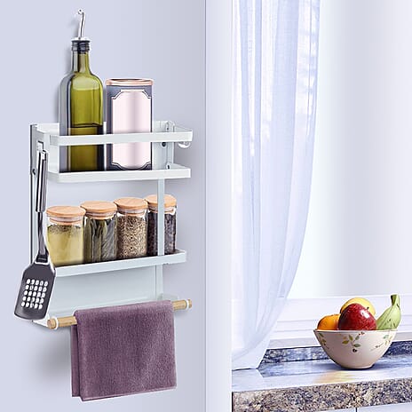 Magnetic 3-Layer Organiser Rack (32x28cm) - White