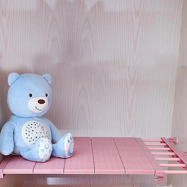 Set of 3 Adjustable Storage Racks (W: 24cm, L: 29-46cm) - Dusty Pink Colour