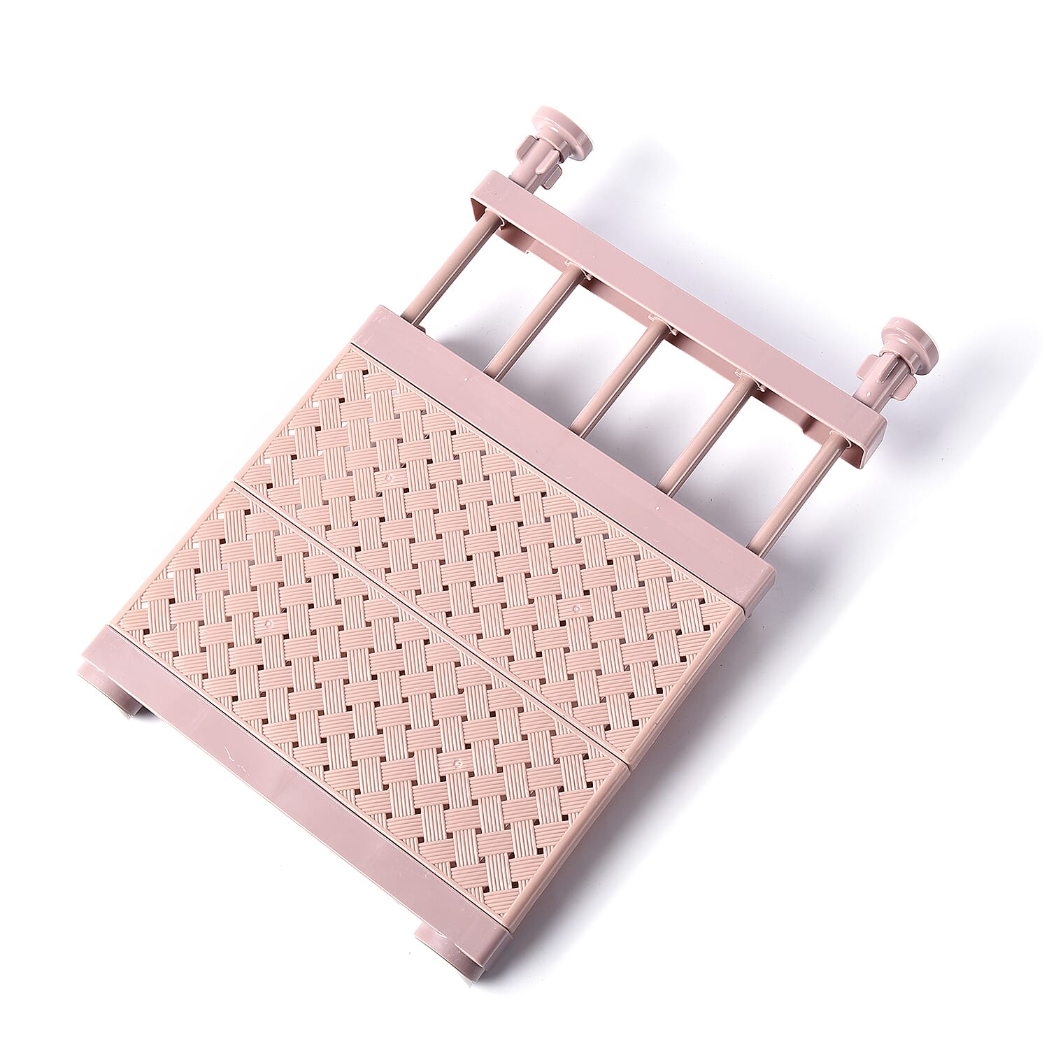 Set of 3 Adjustable Storage Racks (W: 24cm, L: 29-46cm) - Dusty Pink Colour