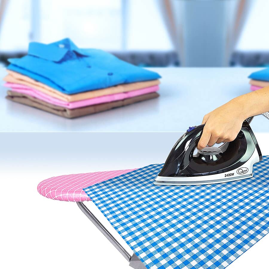 Multi-function Foldable Ironing Board with Step Ladder - Pink (Folding Size: 96x34cm) (Open Size: 125x34x85)