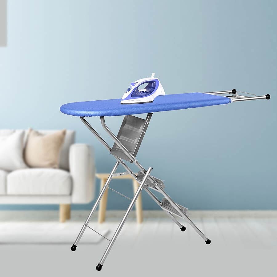 Multi-function Foldable Ironing Board with Step Ladder - Blue (Folding Size: 96x34cm) (Open Size: 125x34x85)