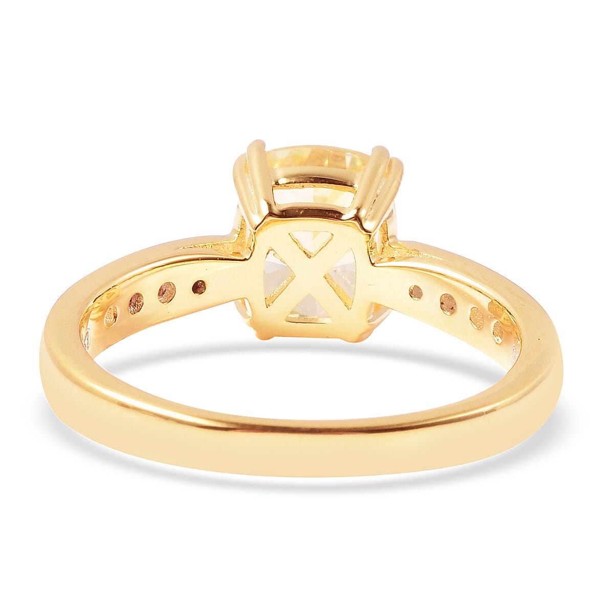 Lustro Stella - Simulated Yellow Diamond and Simulated White Diamond Ring in Yellow Gold Overlay Sterling Silver 4.32 Ct.