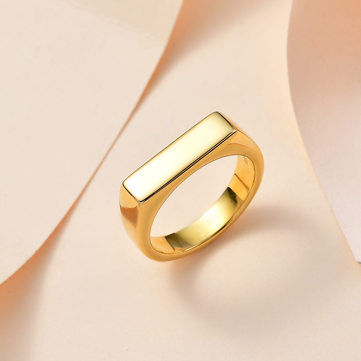 Yellow Gold Overlay Sterling Silver Signet Ring