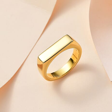 Yellow Gold Overlay Sterling Silver Signet Ring