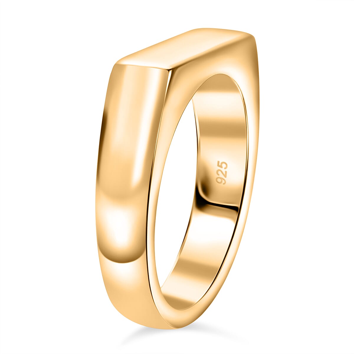 Yellow Gold Overlay Sterling Silver Signet Ring