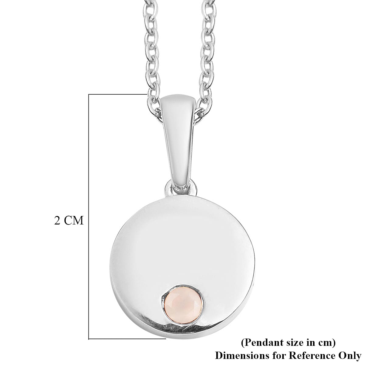 2 Piece Set - White Moonstone Pendant with Chain (Size 16) in Platinum Overlay Sterling Silver