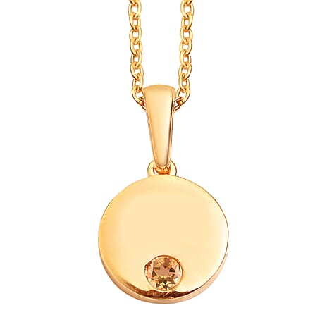 Citrine Pendant with Chain (Size 18) in 14K Gold Overlay Sterling Silver