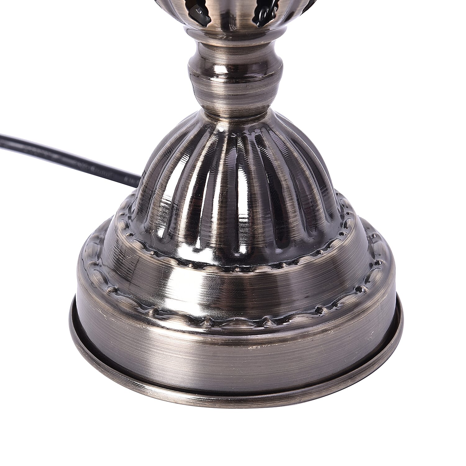 Handmade Turkish Brights Multi Colour Glass Mosaic Table Lamp with Bronze Base (Size 28x10cm)