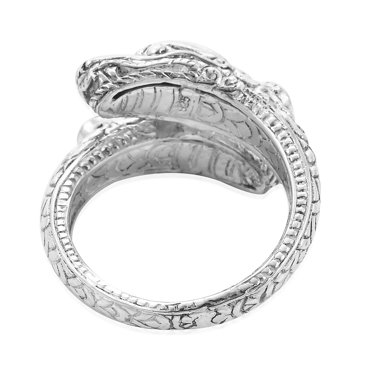 Royal Bali Collection - African Ruby Dragon Head Ring in Sterling Silver 1.08 Ct, Silver wt 8.00 Gms