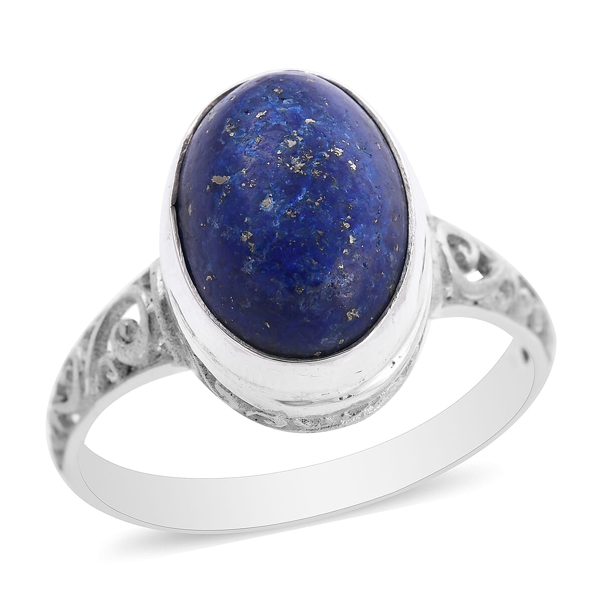 Royal Bali Collection Lapis Lazuli Solitaire Ring in Sterling Silver   7.50 Ct.