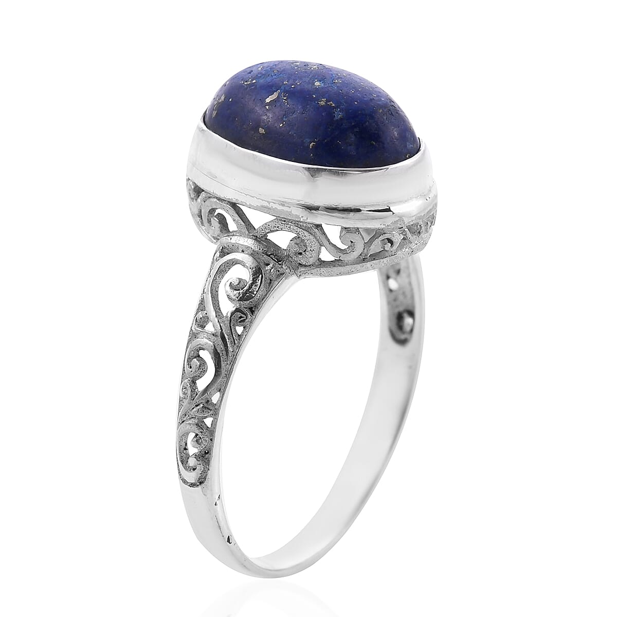 Royal Bali Collection Lapis Lazuli Solitaire Ring in Sterling Silver   7.50 Ct.