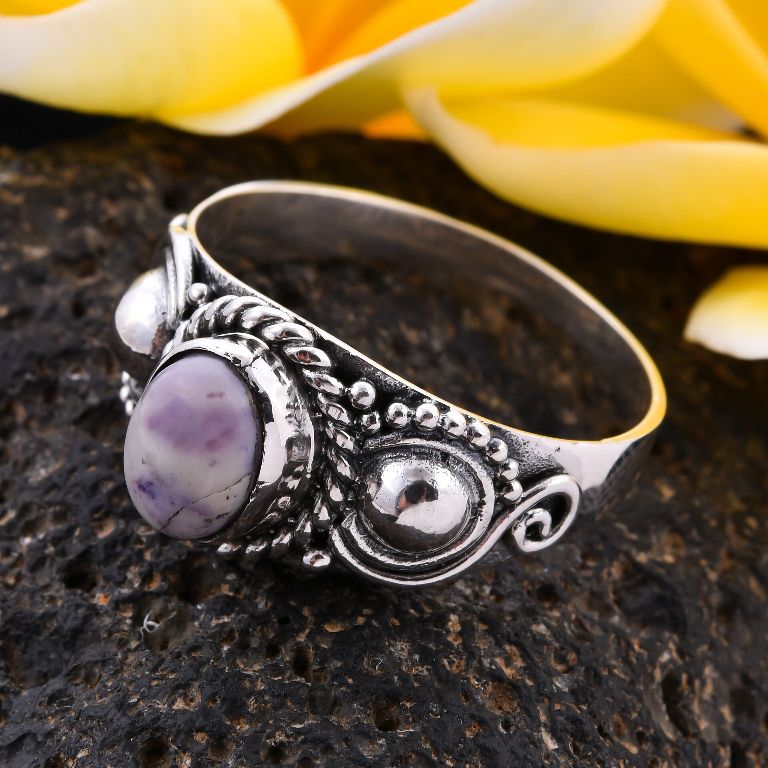 Royal Bali Collection - Tiffany Opal Ring in Sterling Silver 1.08 Ct.