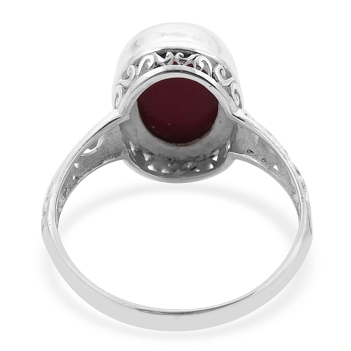 Royal Bali Collection - Sponge Coral Solitaire Ring in Sterling Silver