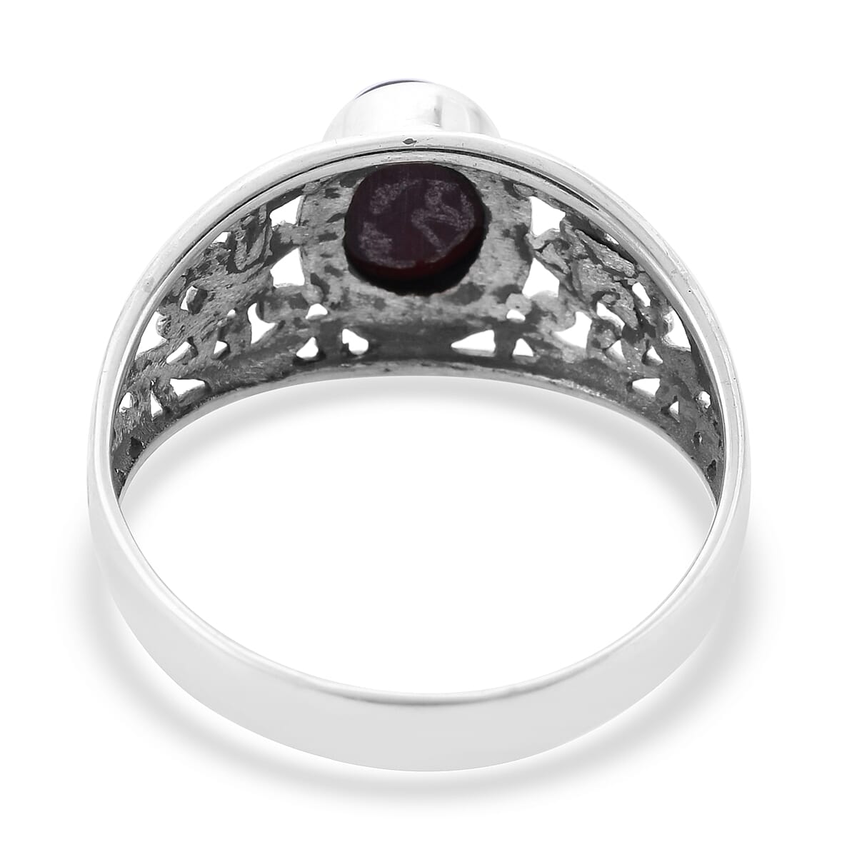 Royal Bali Collection - Star Garnet Ring in Sterling Silver 3.12 Ct.