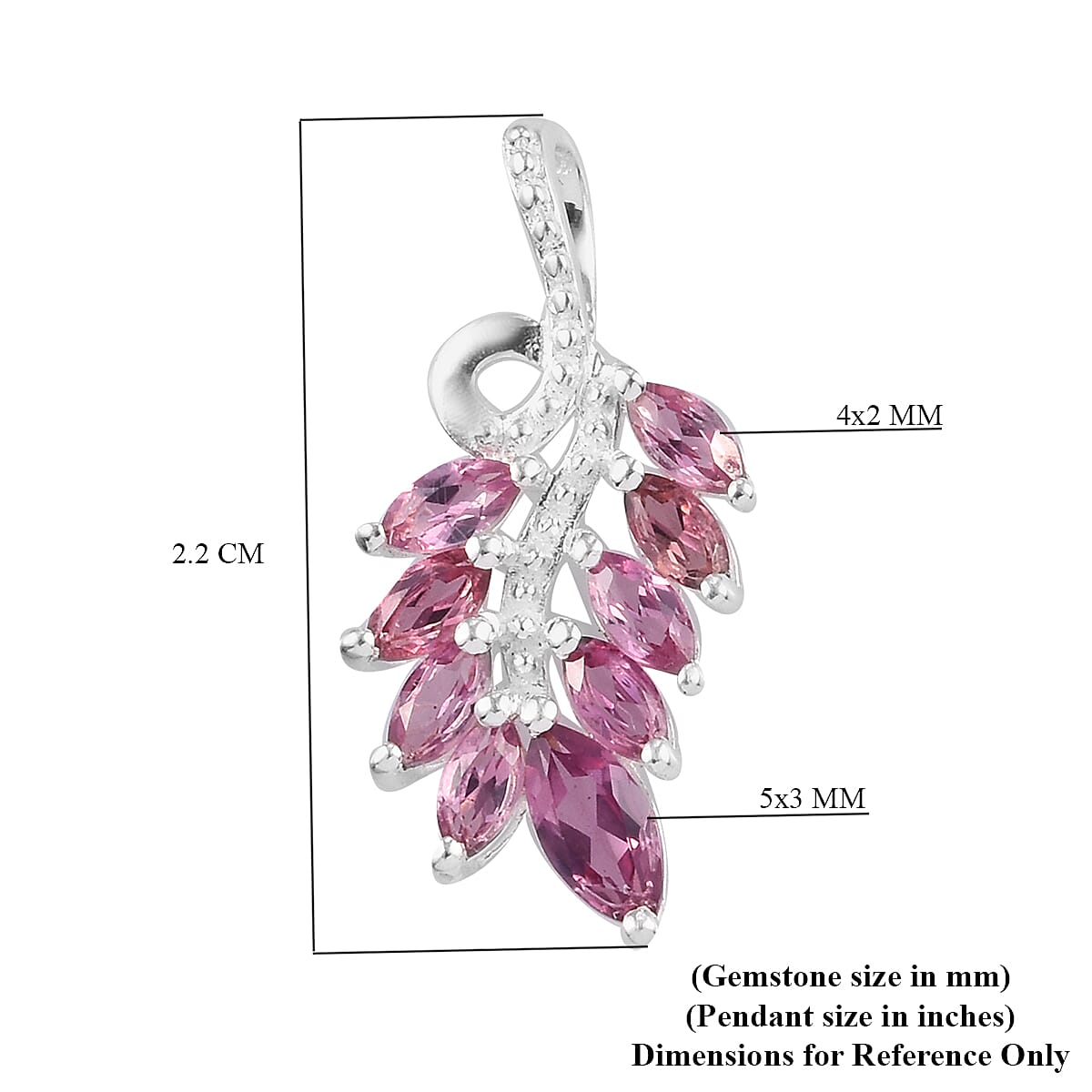 Lotus Garnet Cluster Leaf Pendant in Sterling Silver 1.00 Ct.