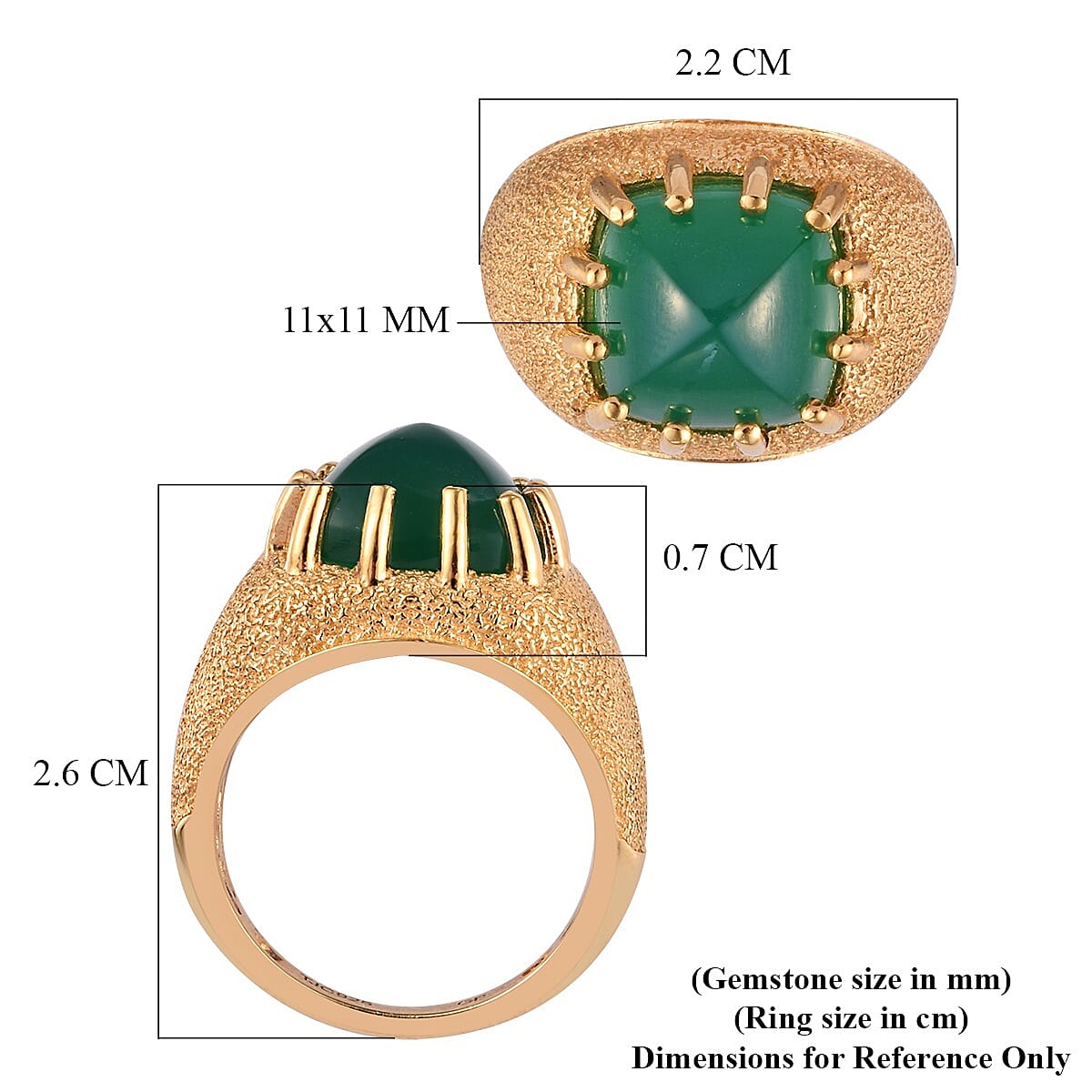 GP Verde Onyx and Blue Sapphire Ring in 14K Gold Overlay Sterling Silver 6.00 Ct.