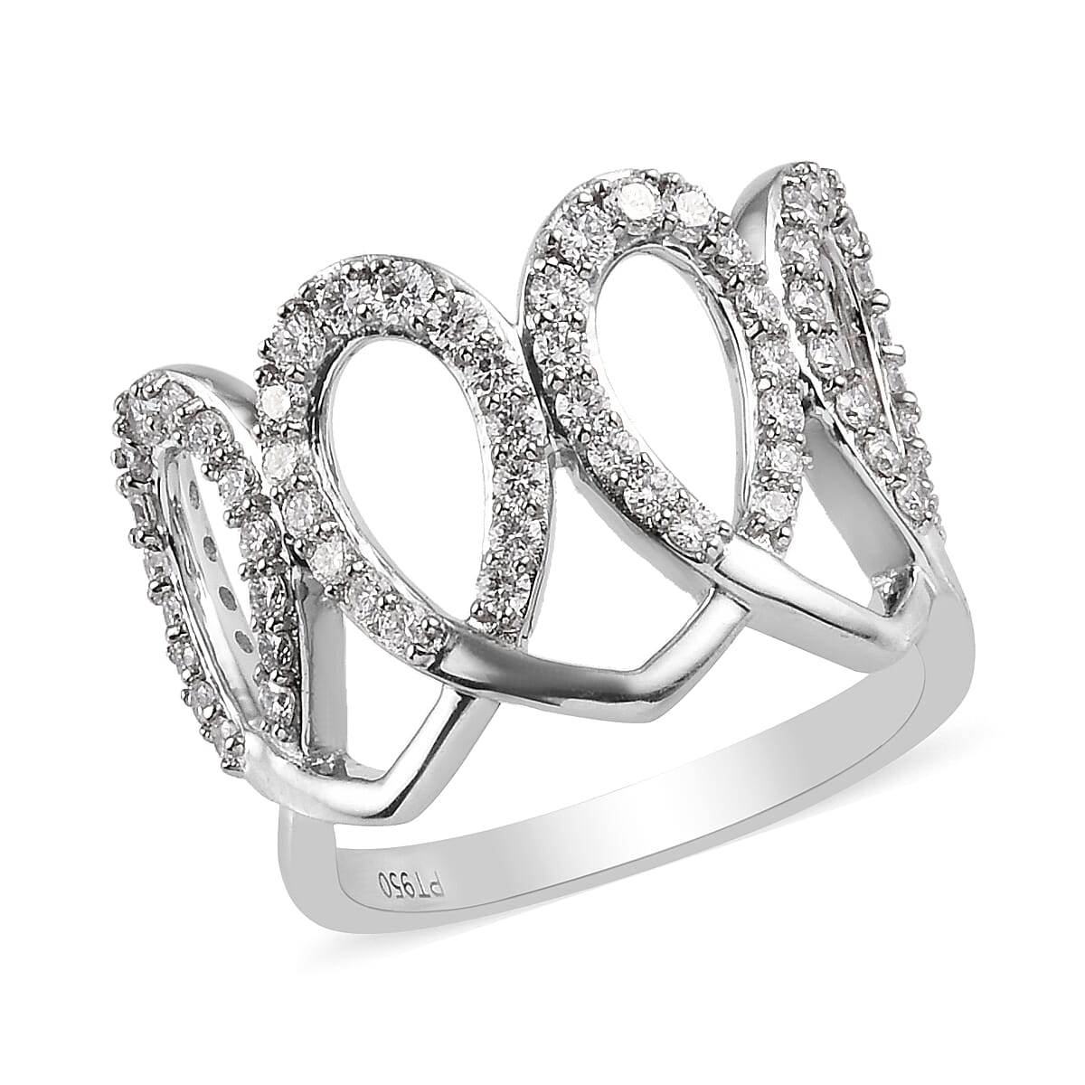 RACHEL GALLEY 950 Platinum IGI Certified Diamond (VS/E-F) Ring 1.00 Ct.