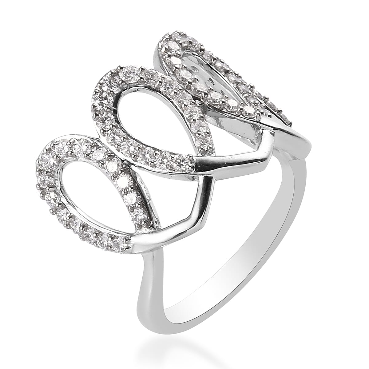 RACHEL GALLEY 950 Platinum IGI Certified Diamond (VS/E-F) Ring 1.00 Ct.