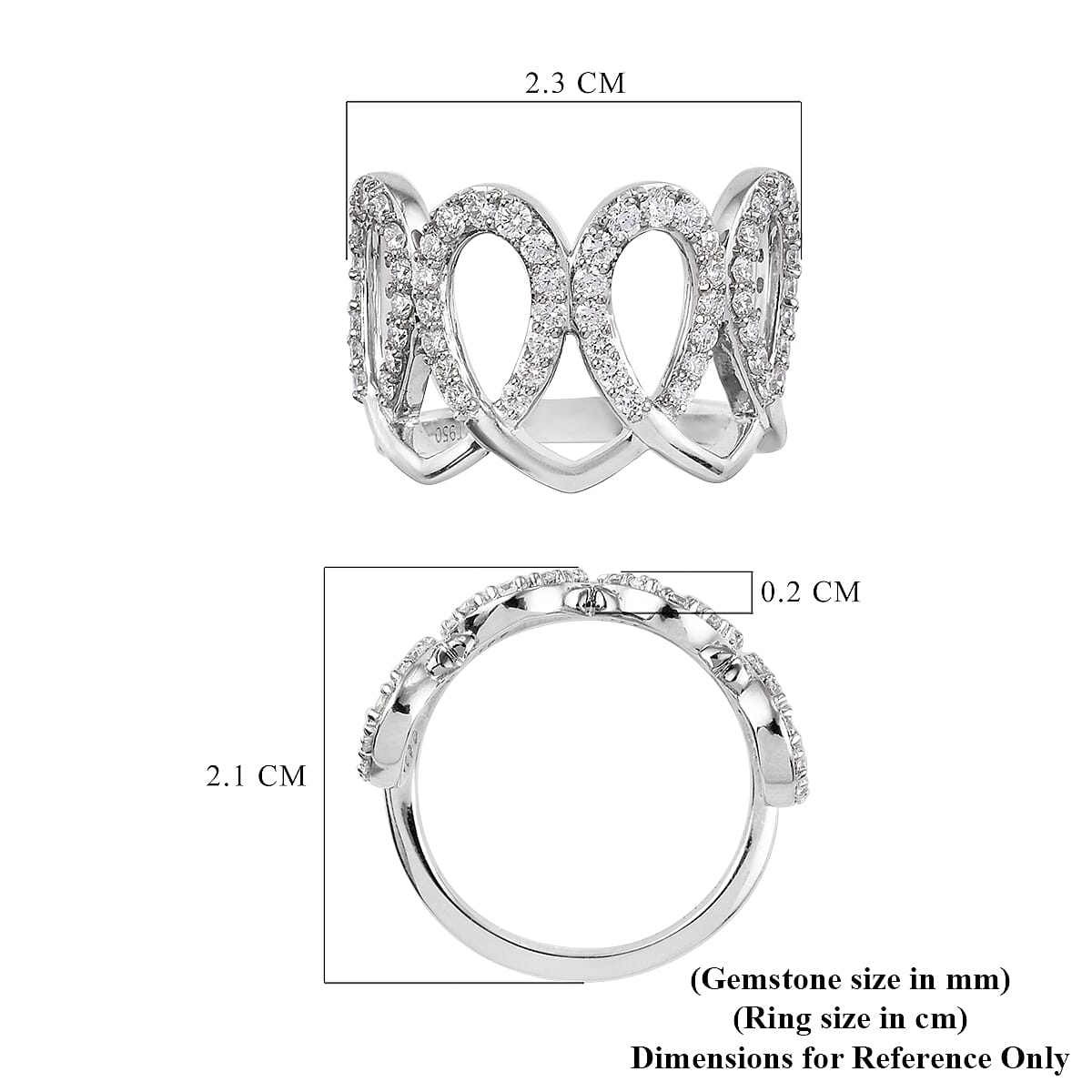 RACHEL GALLEY 950 Platinum IGI Certified Diamond (VS/E-F) Ring 1.00 Ct.