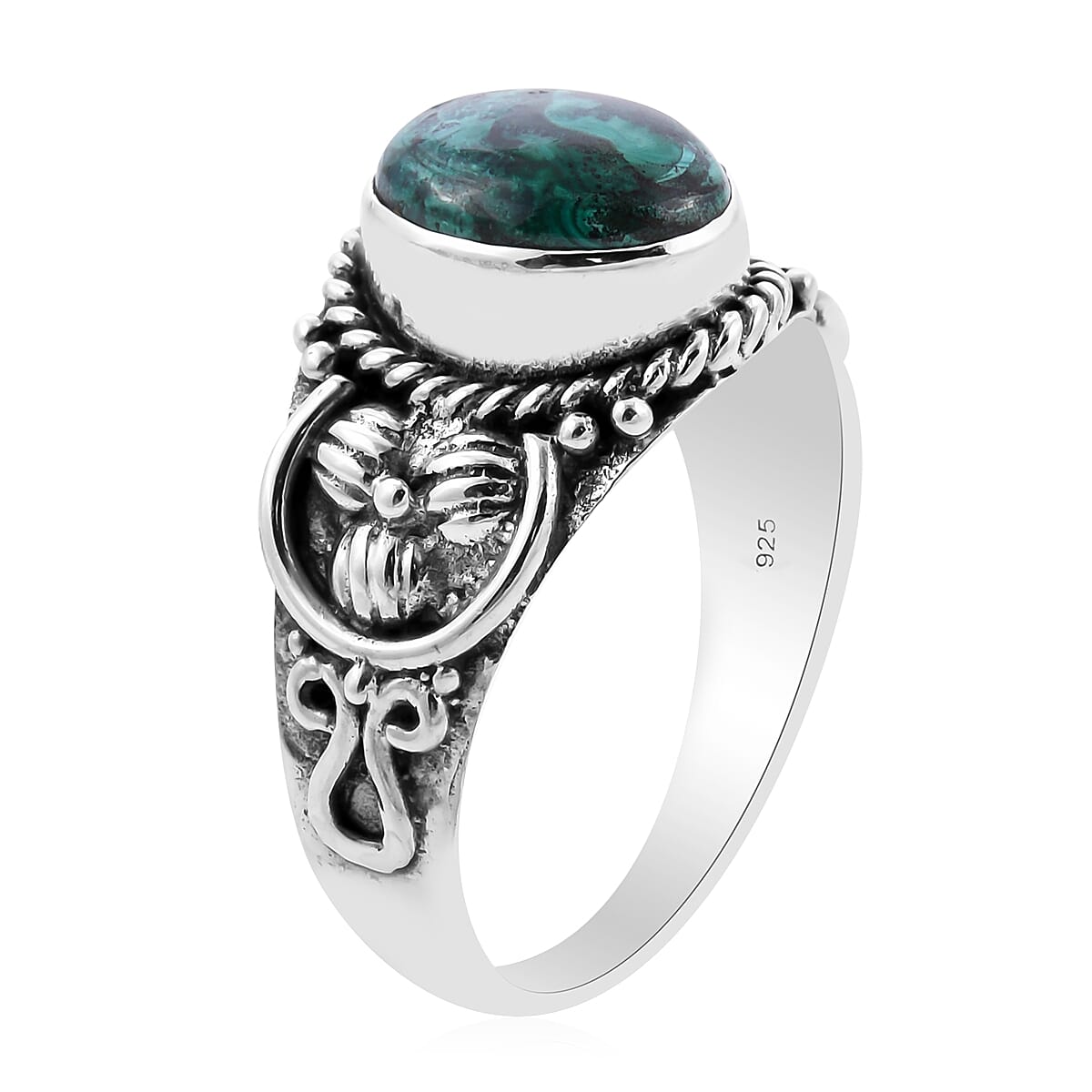 Royal Bali Collection - Azurite Malachite Ring in Sterling Silver 3.11 Ct.