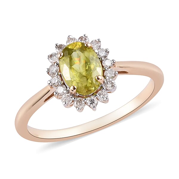 1 Ct. AA Sava Sphene and Diamond Ring 9K Yellow Gold - M3704057 - TJC