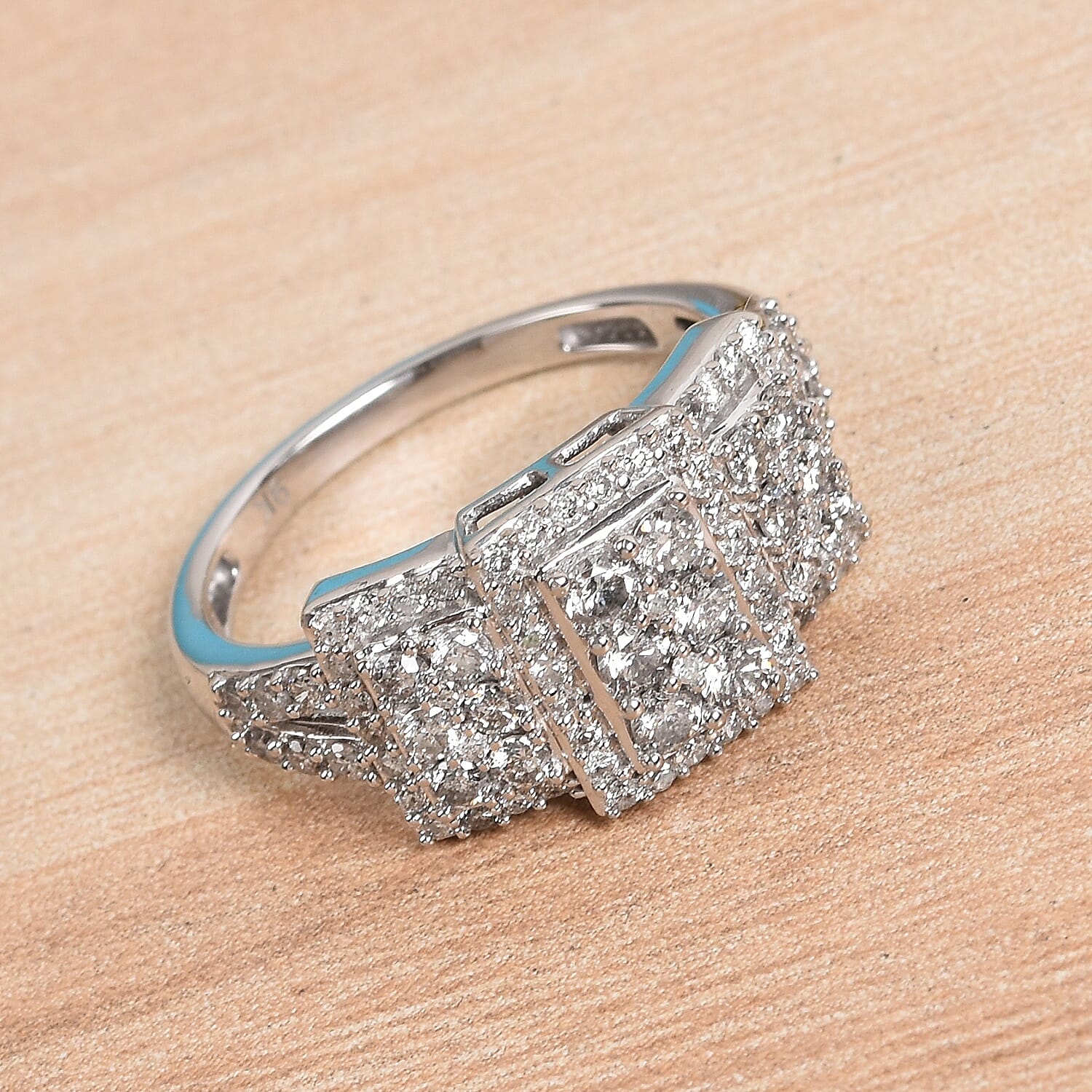 9K White Gold SGL Certified Diamond (I3/G-H) Ring 1.00 Ct.