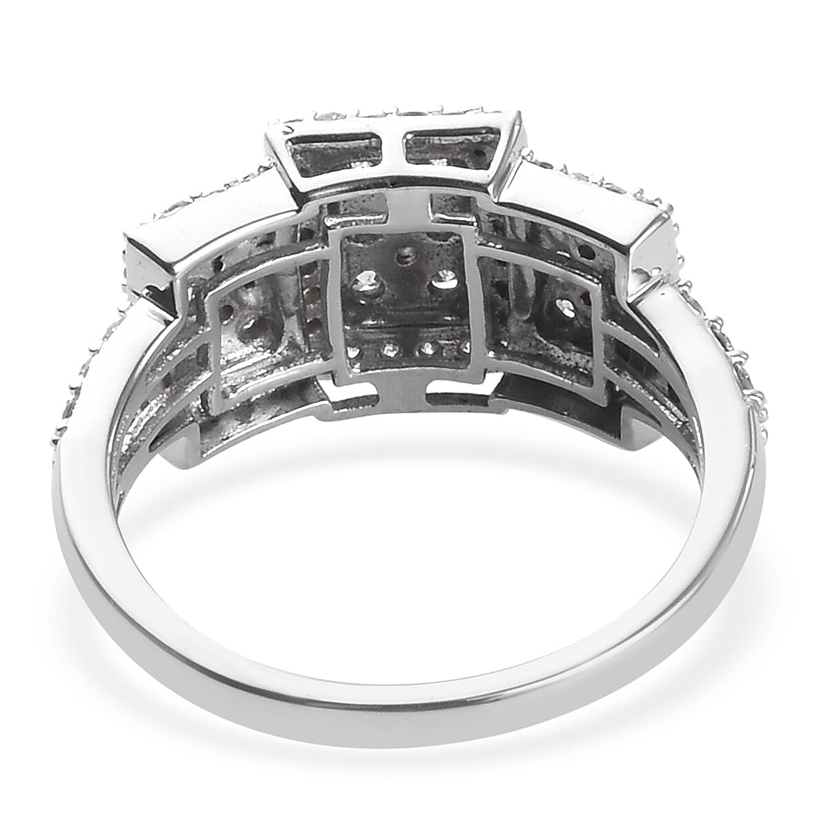 9K White Gold SGL Certified Diamond (I3/G-H) Ring 1.00 Ct.