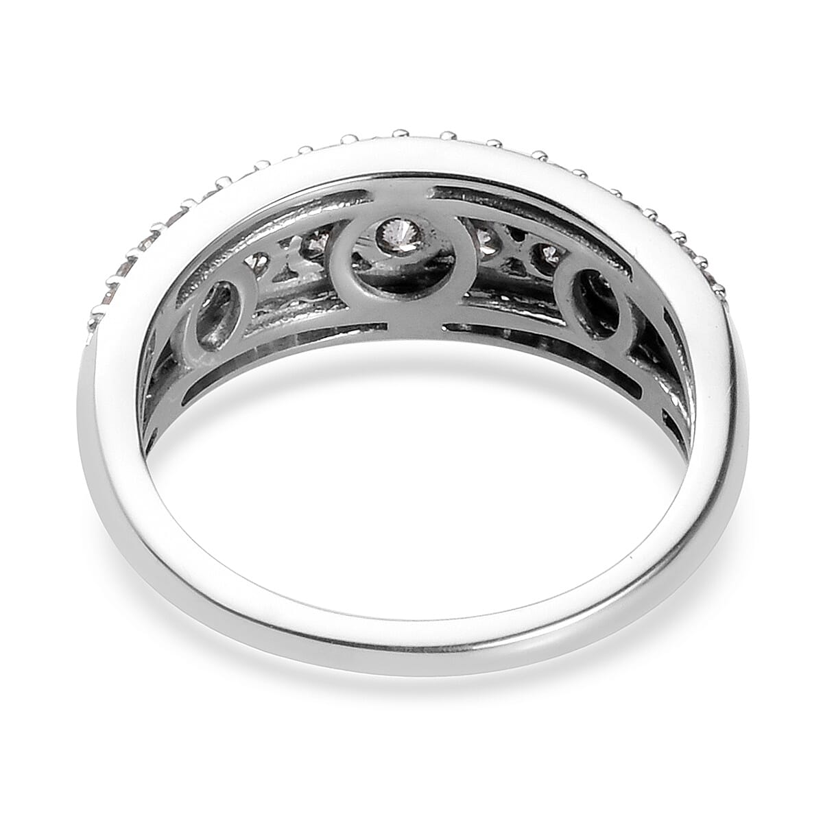 9K White Gold SGL Certified Diamond (I3/G-H) Band Ring 1.00 Ct.