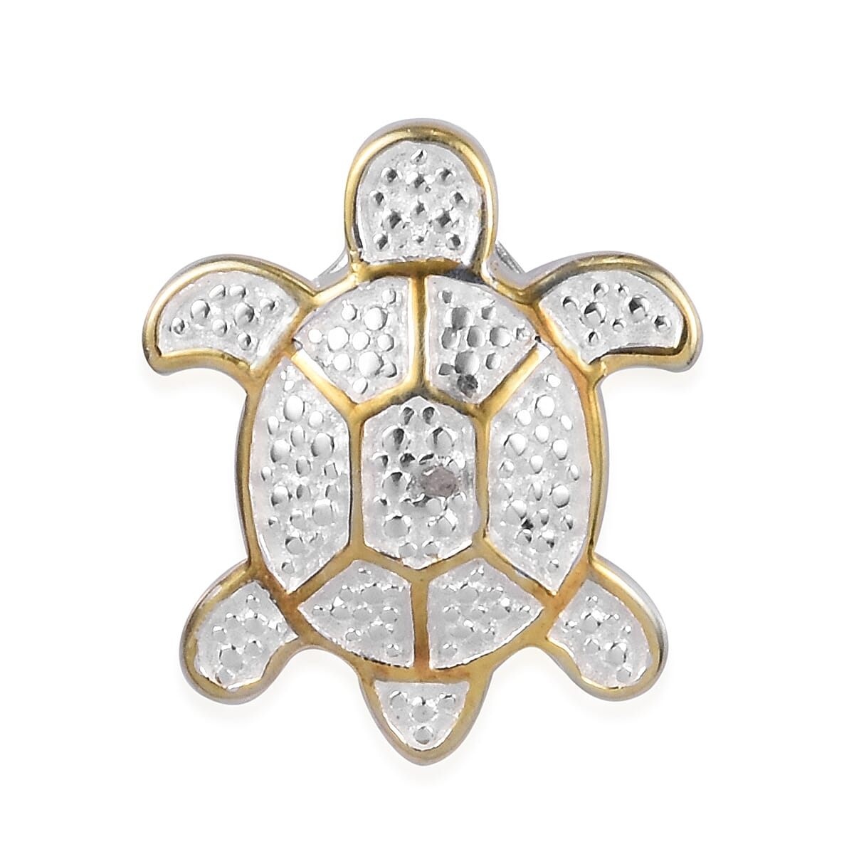 Diamond Turtle Pendant in Sterling Silver