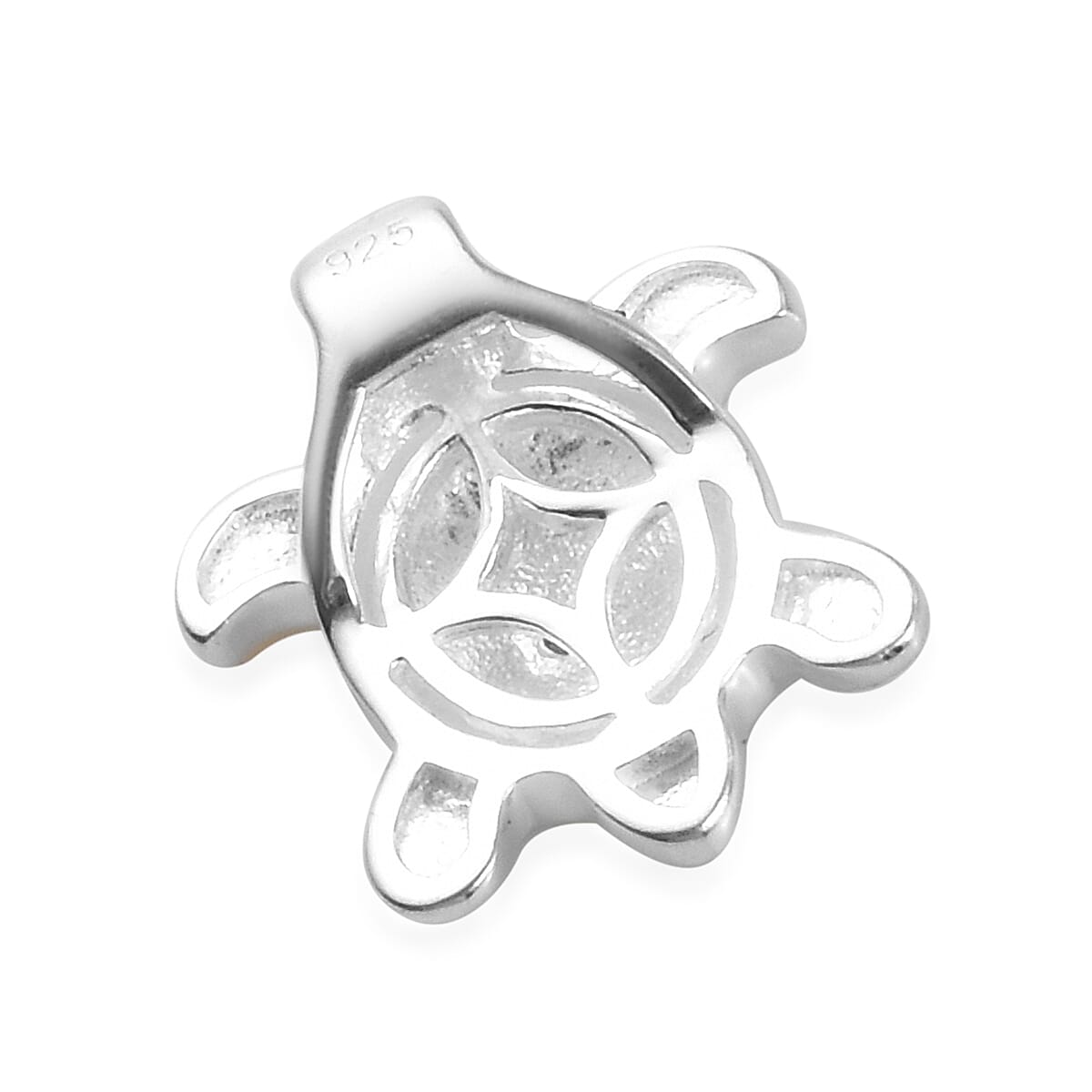 Diamond Turtle Pendant in Sterling Silver