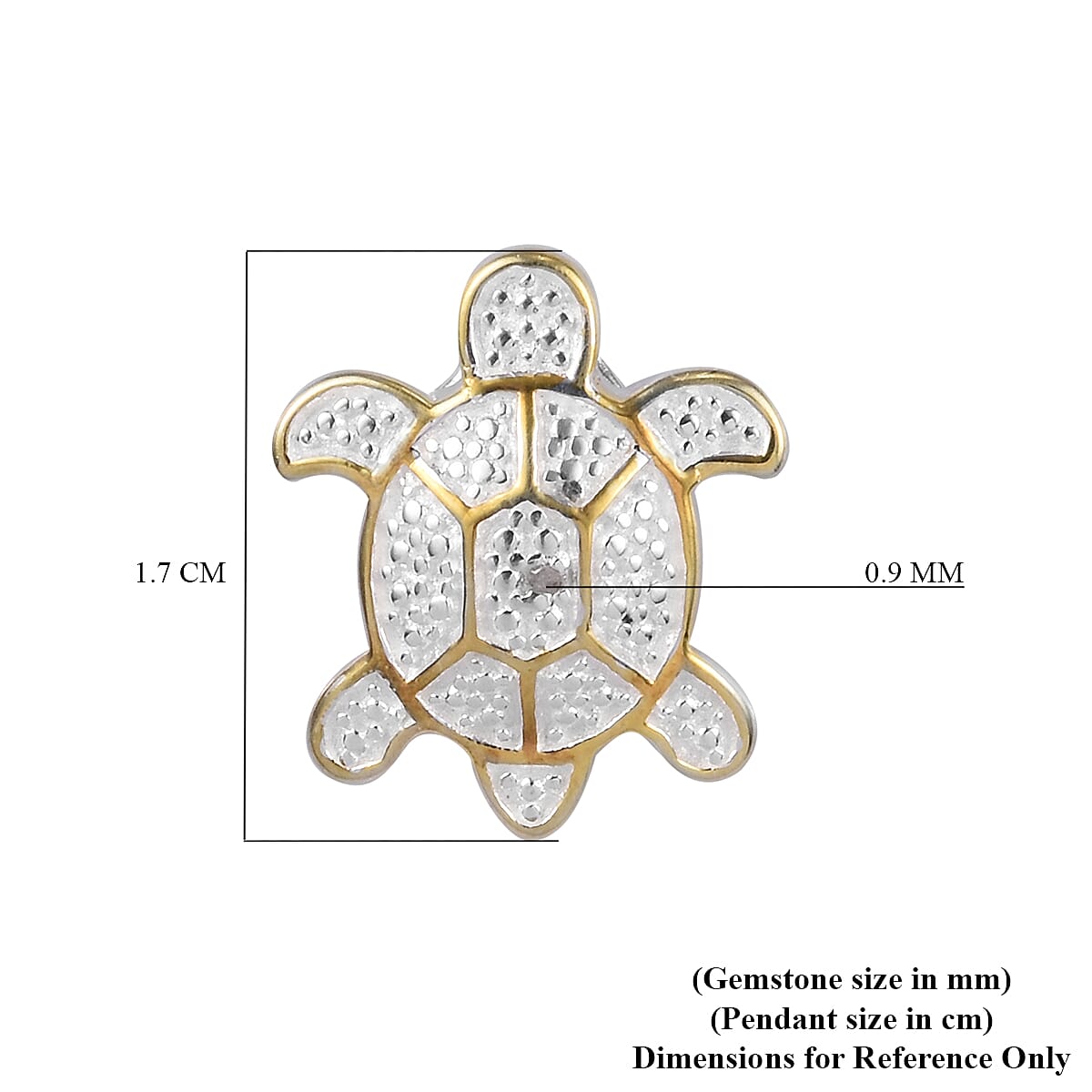 Diamond Turtle Pendant in Sterling Silver