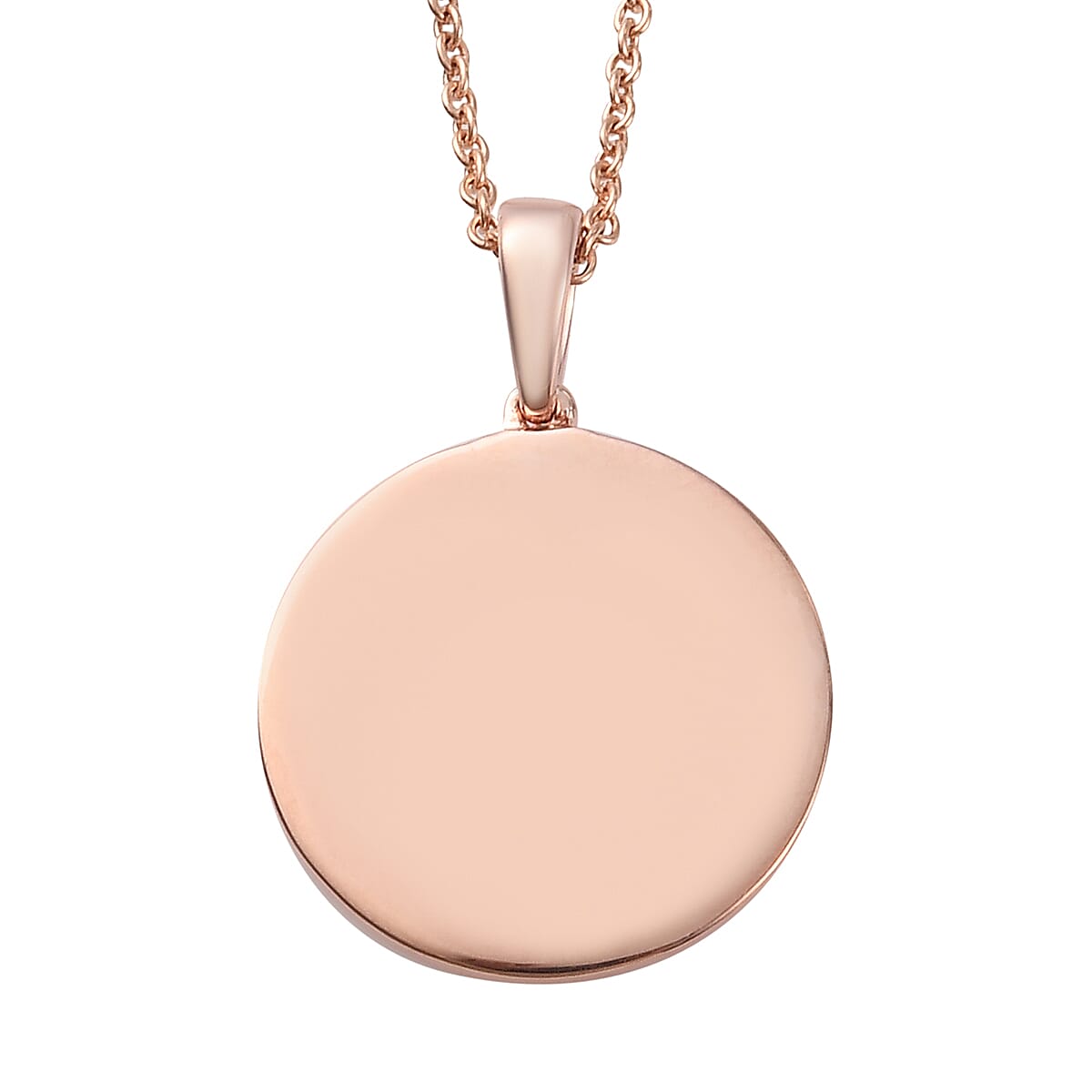 Rose Gold Overlay Sterling Silver Pendant with Chain (Size 18)