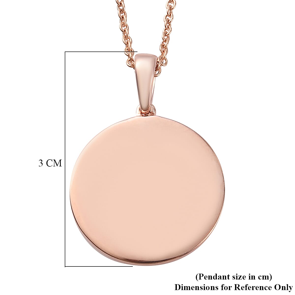 Rose Gold Overlay Sterling Silver Pendant with Chain (Size 18)