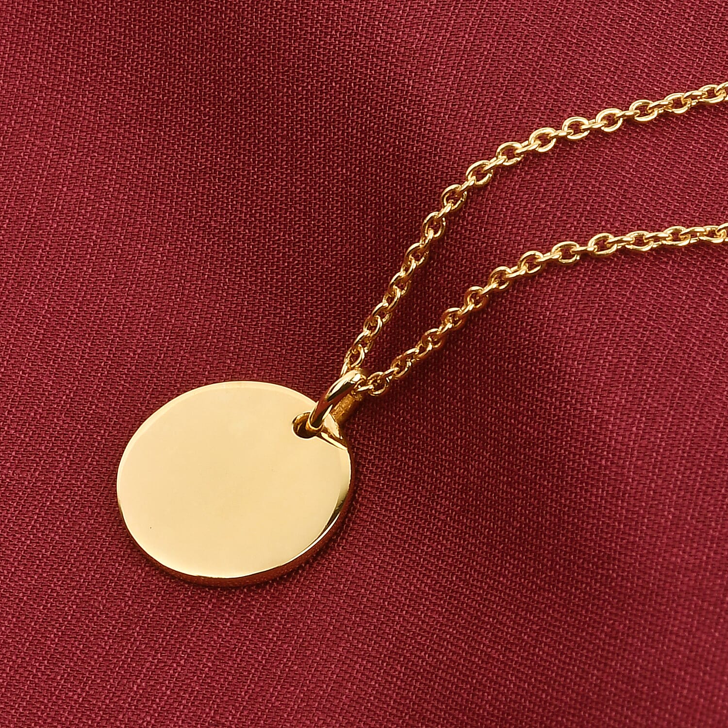Yellow Gold Overlay Sterling Silver Pendant with Chain (Size 18)