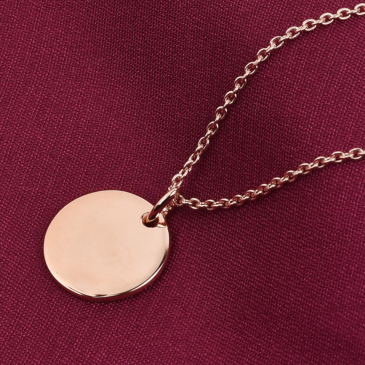 Rose Gold Overlay Sterling Silver Pendant with Chain (Size 18)