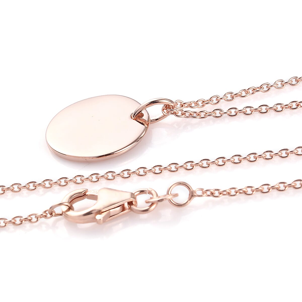 Rose Gold Overlay Sterling Silver Pendant with Chain (Size 18)