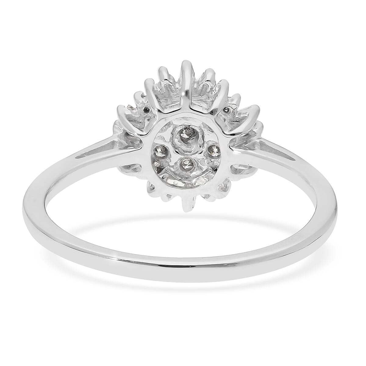 9K White Gold SGL Certified Diamond (I3/G-H) Ring 0.50 Ct.