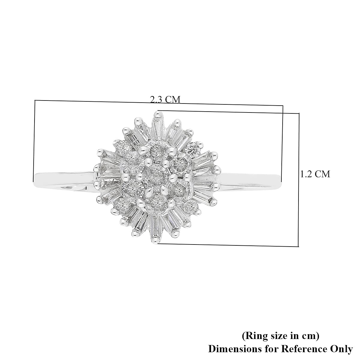 9K White Gold SGL Certified Diamond (I3/G-H) Ring 0.50 Ct.