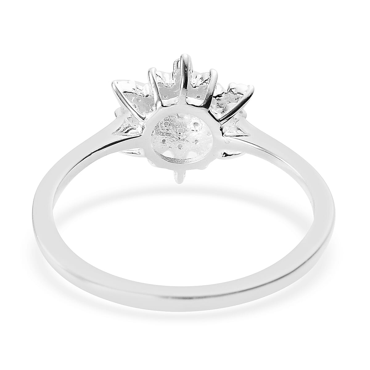 Diamond Starburst Ring in Sterling Silver