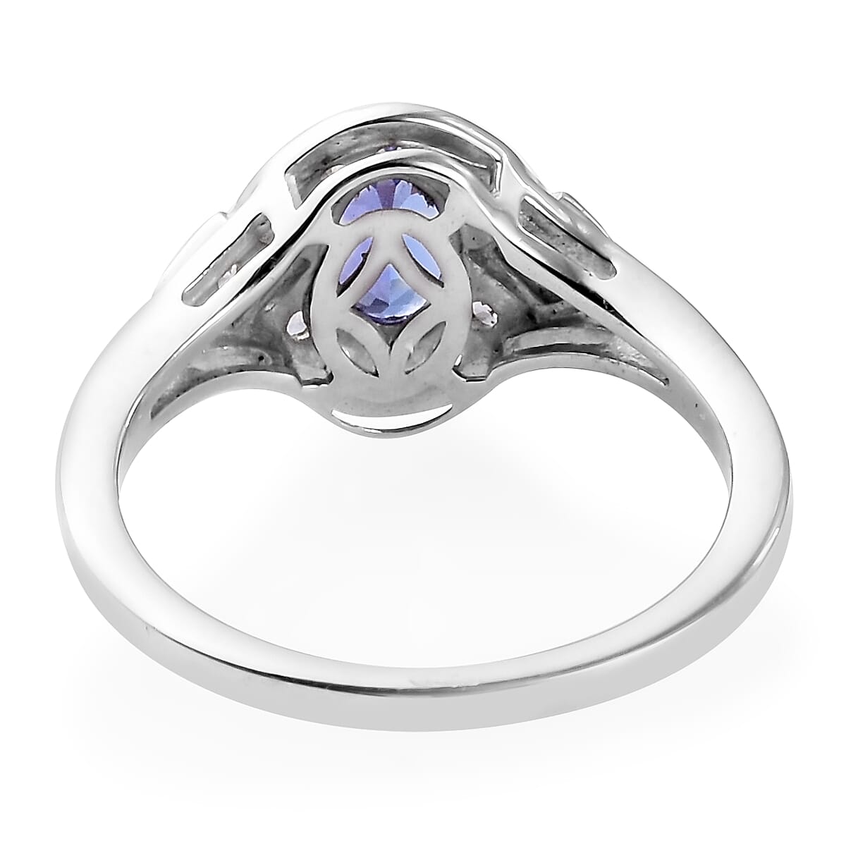 Tanzanite and Natural Cambodian Zircon Ring in Platinum Overlay Sterling Silver 1.00 Ct.