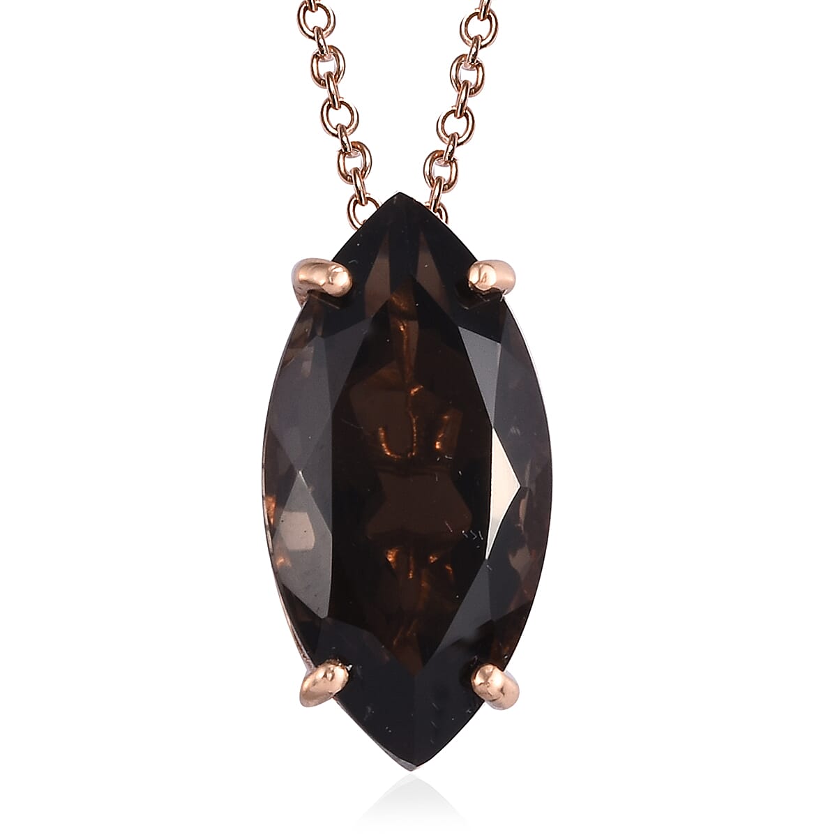 Smoky Quartz Pendant with Chain (Size 20) in Bronze Tone Stainless Steel 10.50 ct.