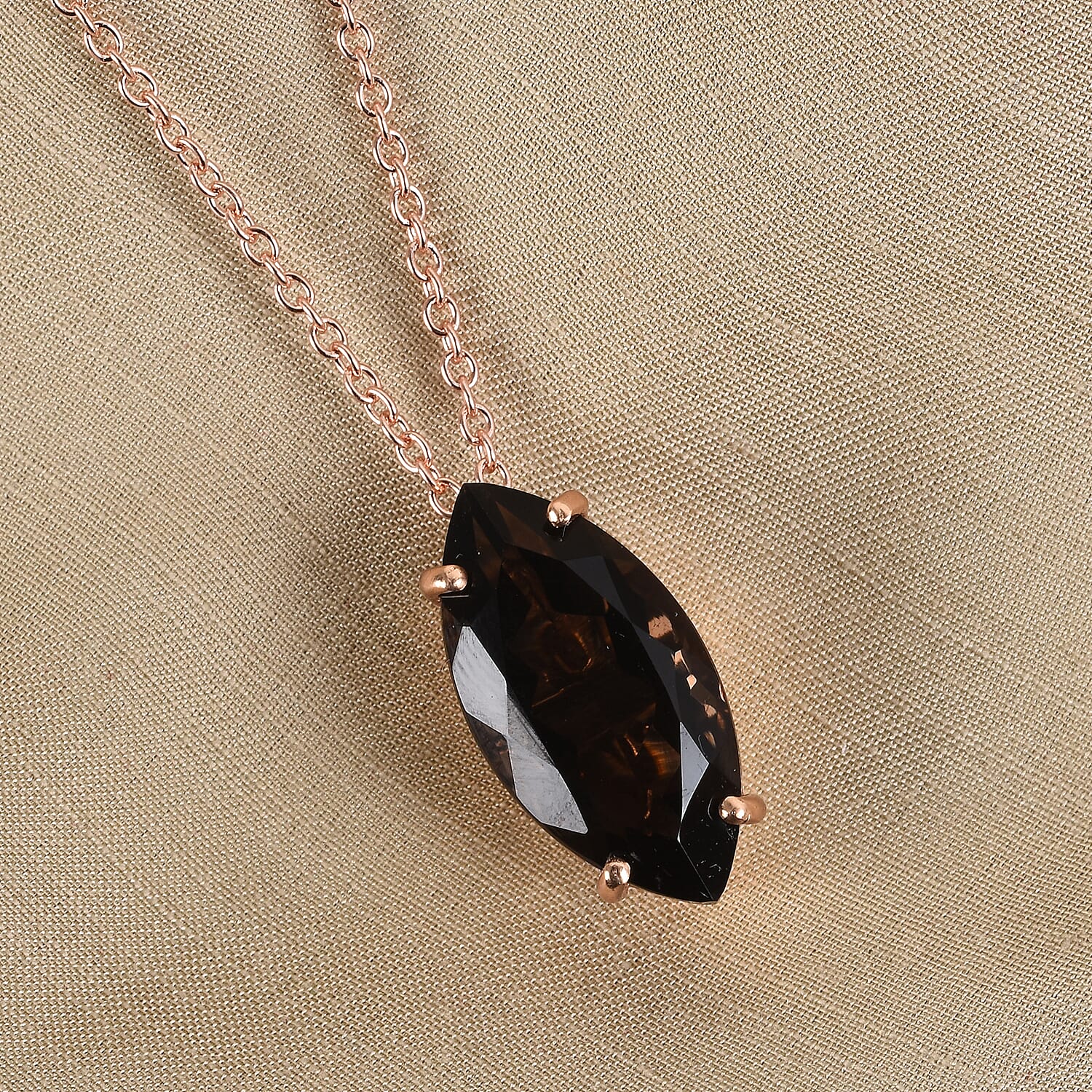 Smoky Quartz Pendant with Chain (Size 20) in Bronze Tone Stainless Steel 10.50 ct.