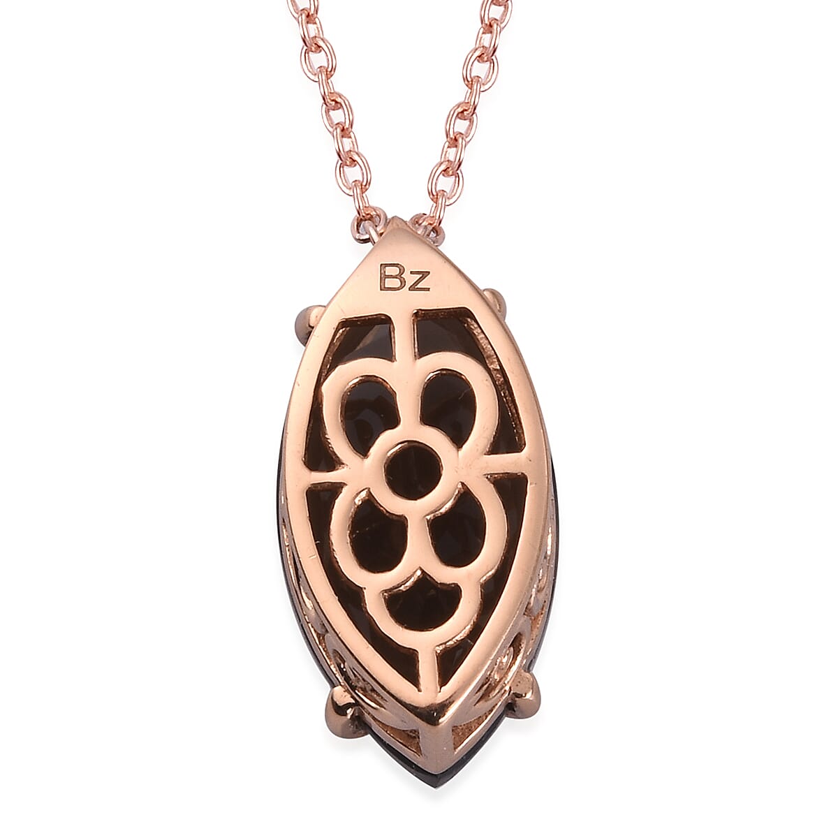 Smoky Quartz Pendant with Chain (Size 20) in Bronze Tone Stainless Steel 10.50 ct.