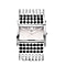 STRADA Japanese Movement Black and White Crystal Bangle Watch (Size 6.5-7) in Silver Tone with Black and White Gradient Dial
