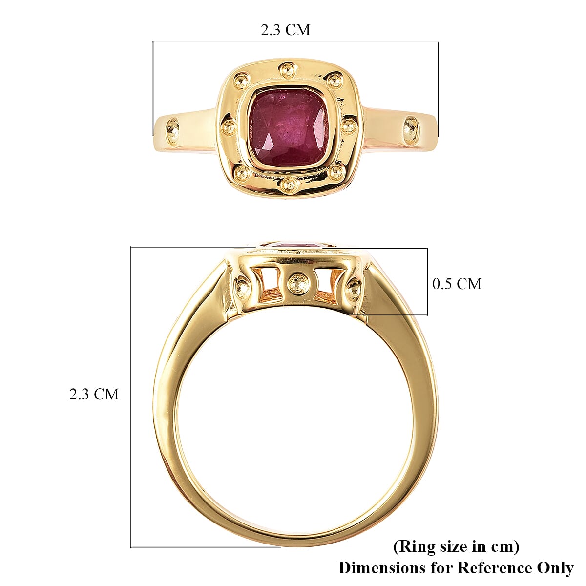 RACHEL GALLEY Ruby Journey of Life Theme Ring in Yellow Gold Overlay Sterling Silver 1.17 Ct.