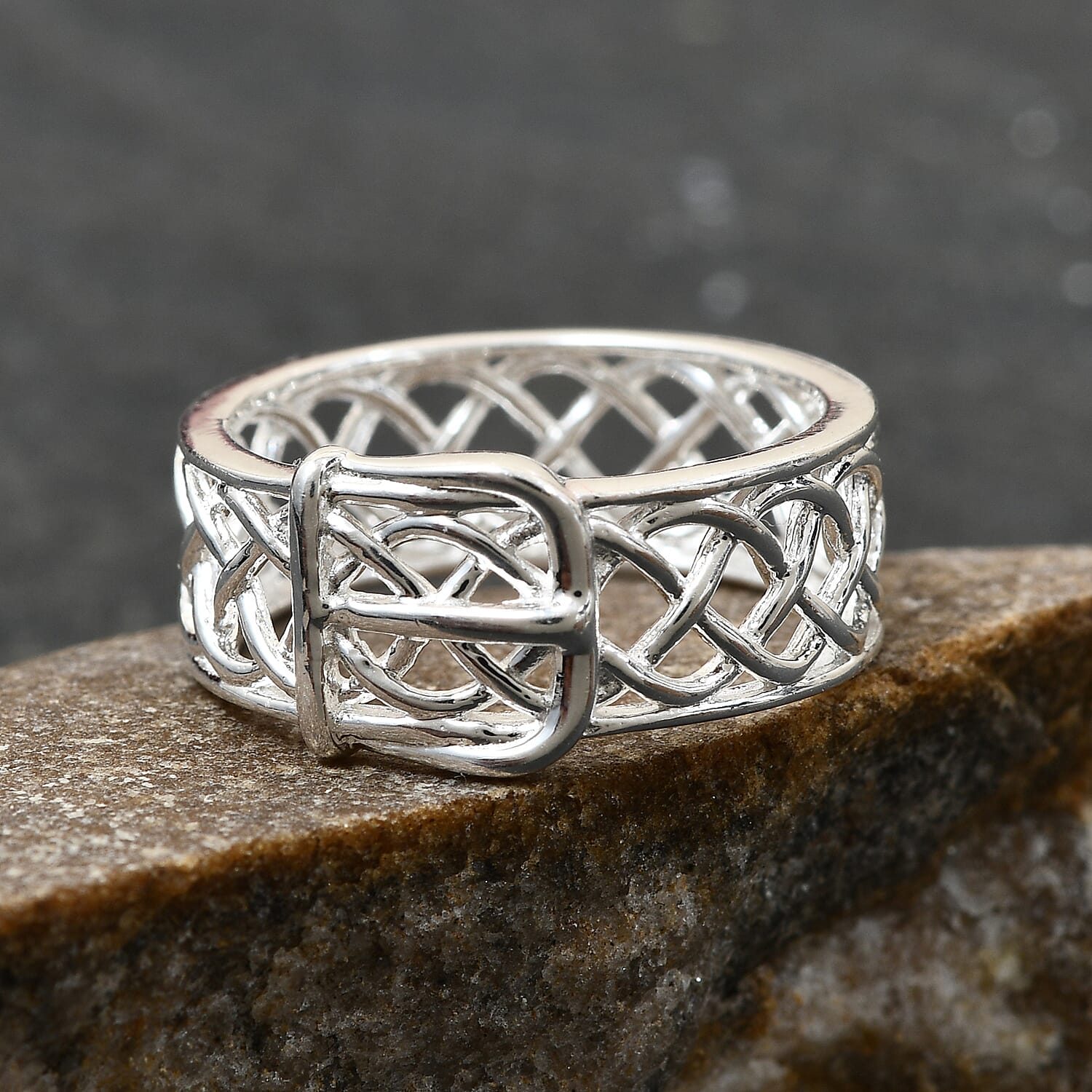 Sterling Silver Belt-Buckle Ring
