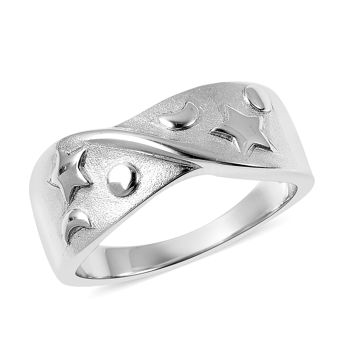 RACHEL GALLEY Leaf Lattice Collection - Rhodium Overlay Sterling Silver Ring, Silver Wt. 5.11 Gms